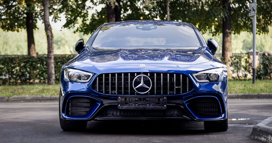 Blue Mercedes Car